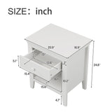 3 Pieces Traditional Concise Style White Bedroom Sets, Nightstand+Chest+Full Bed
