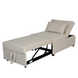 Folding Ottoman, Sofa Bed, Chair（Beige）