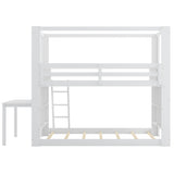 Twin Over Full Bunk Bed with Desk Storage