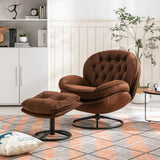 Accent chair  TV Chair  Living room Chair  with Ottoman-BROWN
