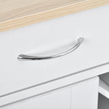 K&K Store Kitchen Island Cart with Two Storage Cabinets - Wine Rack, Two Drawers - Spice Rack - Towel Rack