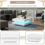High Gloss Minimalist Design with plug-in 16-color LED Lights, 2-Tier