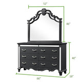 King 6 Pc Tufted Upholstery Bedroom set made with Wood in Black