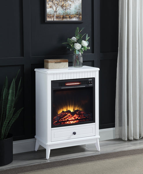 Electric Indoor Fireplace in White Finish