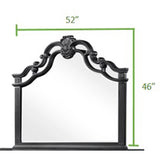 King 6 Pc Tufted Upholstery Bedroom set made with Wood in Black