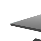 Rectangle Black Glass Coffee Table, Clear Coffee Table，Modern Side Center Tables for Living Room， Living Room Furniture