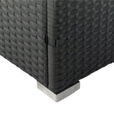 6 Pieces PE Rattan sectional Outdoor Furniture Cushioned  Sofa set Black