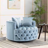 Coolmore Modern  Akili  swivel accent chair  barrel chair  for hotel living room / Modern  leisure chair  Light  blue