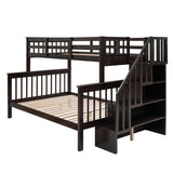 Stairway Twin-Over-Full Bunk Bed with Storage