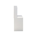 Computer Desk with Drawer Shelves and Cabinet for Study,Home Office Desk with Storage Cabinet and Drawer,  White