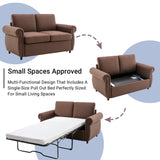 Orisfur Pull Out Sofa Bed  Loveseat Sleeper with Twin Size Memory Mattress for Living Room Spaces
