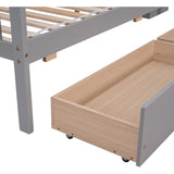 Full Over Full Bunk Bed with 2 Drawers and Staircase