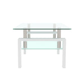 White Coffee Table, Clear Coffee Table