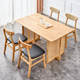 Solid wood dining table and 4-piece set of solid wood dining chairs