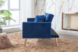 COOLMORE  Velvet  Sofa , Accent sofa .loveseat sofa with rose gold metal feet  and  Navy  Velvet
