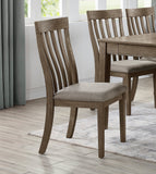Country Casual Styling 6pc Dining Set Dining Table with Drawers Bench Side Chairs Wire Brushed Brown Finish Wooden Furniture