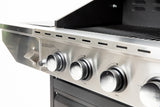 Propane Grill 4 Burner Barbecue Grill Stainless Steel Gas Grill with Side Burner and Thermometer for Outdoor BBQ, Camping