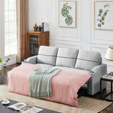 9191 Light gray pull-out storage sofa