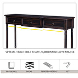 TREXM Console Table Sofa Table with Drawers for Entryway with Projecting Drawers and Long Shelf (Espresso)