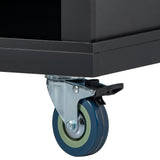 Kitchen Cart with Stainless Steel Top and Storage Cabinet - wine rack and spice rack