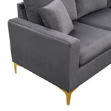 Grey Sectional Sofa with Ottoman