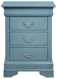 Teal 3 Drawer Nightstand