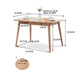 Natural solid oak round corner diagonal leg telescopic table 1.2-1.6m, for 6-8 people to meet 
 Dining table wood (light color)