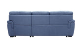 Blue Reversible Storage Sleeper Sectional Sofa, Blue Fabric