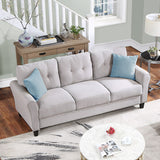 Modern Living Room Sofa Set Linen Upholstered Couch Furniture for Home or Office ,Light Grey,(1+2+3-Seat,Old Sku:SG000368AAA)
