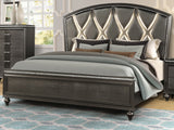 King 6 PC LED Bedroom set made with Gunmetal Copper finish