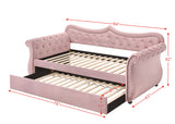 Adkins Daybed & Trundle Pink Velvet