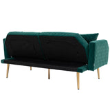 COOLMORE  Velvet  Sofa , Accent sofa .loveseat sofa with rose gold metal feet  and  Teal  Velvet
