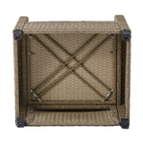 Outdoor, Patio Furniture Sets, 4 Piece Set Wicker Ratten Sectional Sofa with Seat Cushions