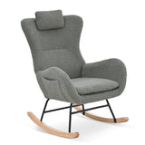 Rocking Chair - with rubber leg and cashmere fabric, suitable for living room and bedroom
