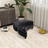 Ottoman With Tray Serve As Side Table Soft Padded Seat Dressing Shoe Bench Foot Rest