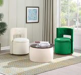 360° Swivel Accent Chair with Storage Function, Velvet Curved Chair with Gold Metal Base for Living Room, Nursery, Bedroom