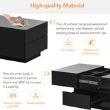 Extendable Coffee Table with 4 Drawers with Hidden Storage Compartment