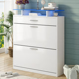 Slim Entryway Organizer with 2 Flip Drawers