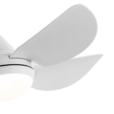 30 In Intergrated LED Ceiling Fan Lighting with White ABS Blade