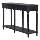 Country Console Table for Hallway Living Room Bedroom with 4 Front Facing Storage Drawers and 1 Shelf