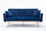 COOLMORE  Velvet  Sofa , Accent sofa .loveseat sofa with rose gold metal feet  and  Navy  Velvet