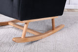 Mid Century Modern Velvet Upholstered Rocking Chair Padded Seat for Living Room Bedroom