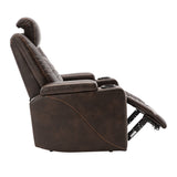 Orisfur. Power Motion Recliner with Adjustable Headrest,  Home Theater Seating with Hidden Arm Storage and Convenient Cup Holder Design