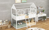 Twin over Twin Size Metal Low Bunk Beds