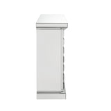 Wood And Glass Electric Fireplace With Touch Panel or Remote Controller, Silver
