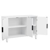U-Style Accent Storage Cabinet Sideboard Wooden Cabinet with Antique Pattern Doors for Hallway, Entryway, Living Room, Bedroom