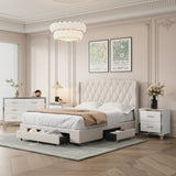 Queen 4-Piece Bedroom Set Upholstered Bed