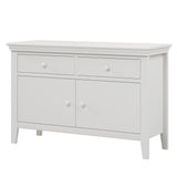 4 Pieces Traditional Concise Style White Bedroom Sets, Nightstand+ Dresser+ Mirror+ Full Bed