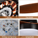 ANKEE Ceiling Fans, 52’’ Ceiling Fan with LED Frosted Light and Remote Control, Brushed Nickel Finish Blades
