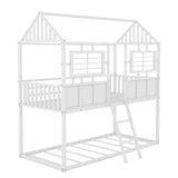 Twin over Twin Size Metal Low Bunk Beds